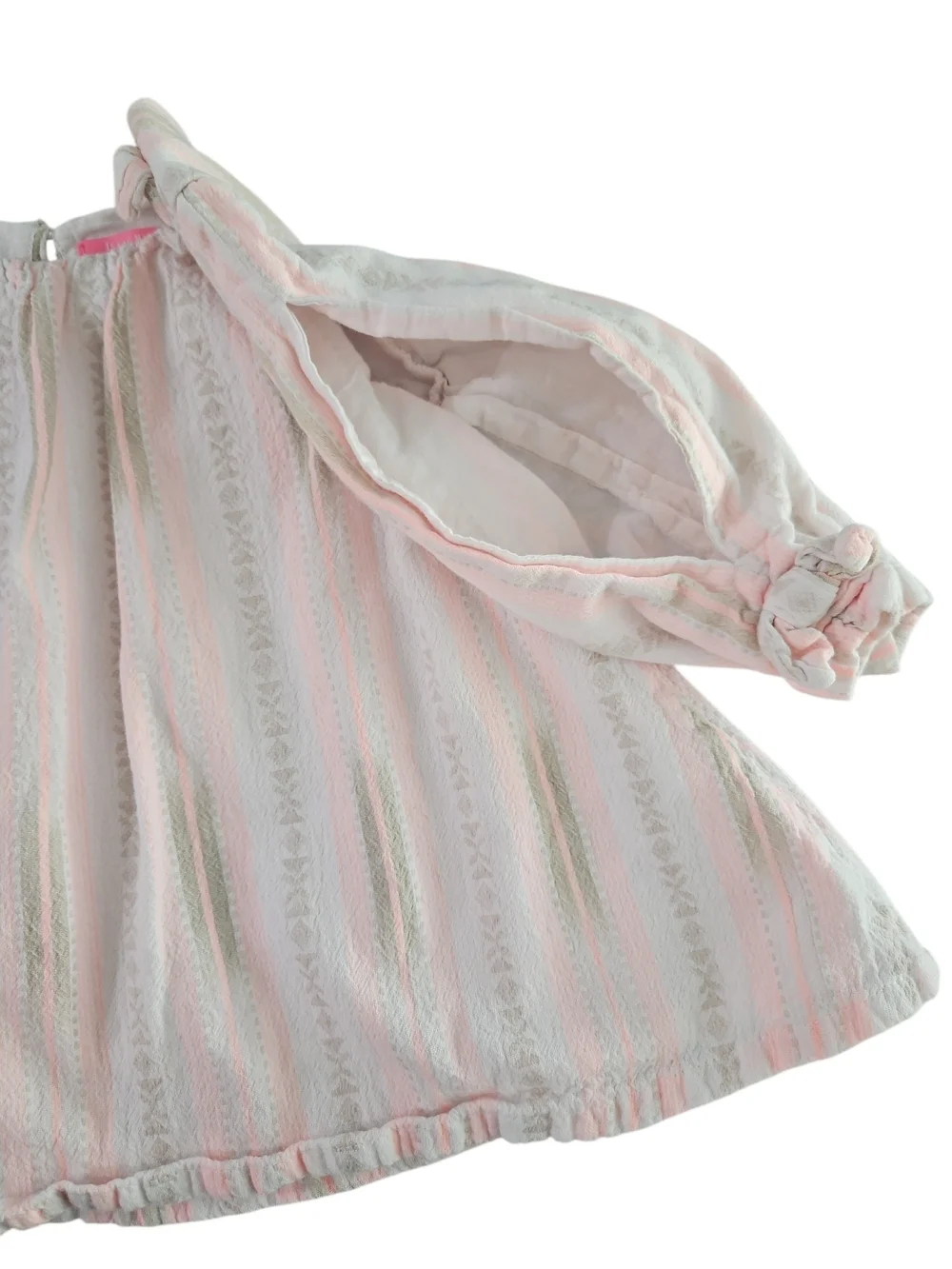 Isaac Mizrahi Pink and Cream Striped Girls' Tunic Size 4T Open Sleeve